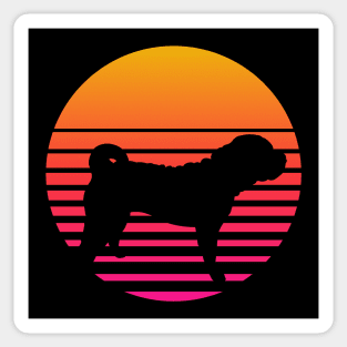 Retro 80s Shar-Pei Sunset Sticker